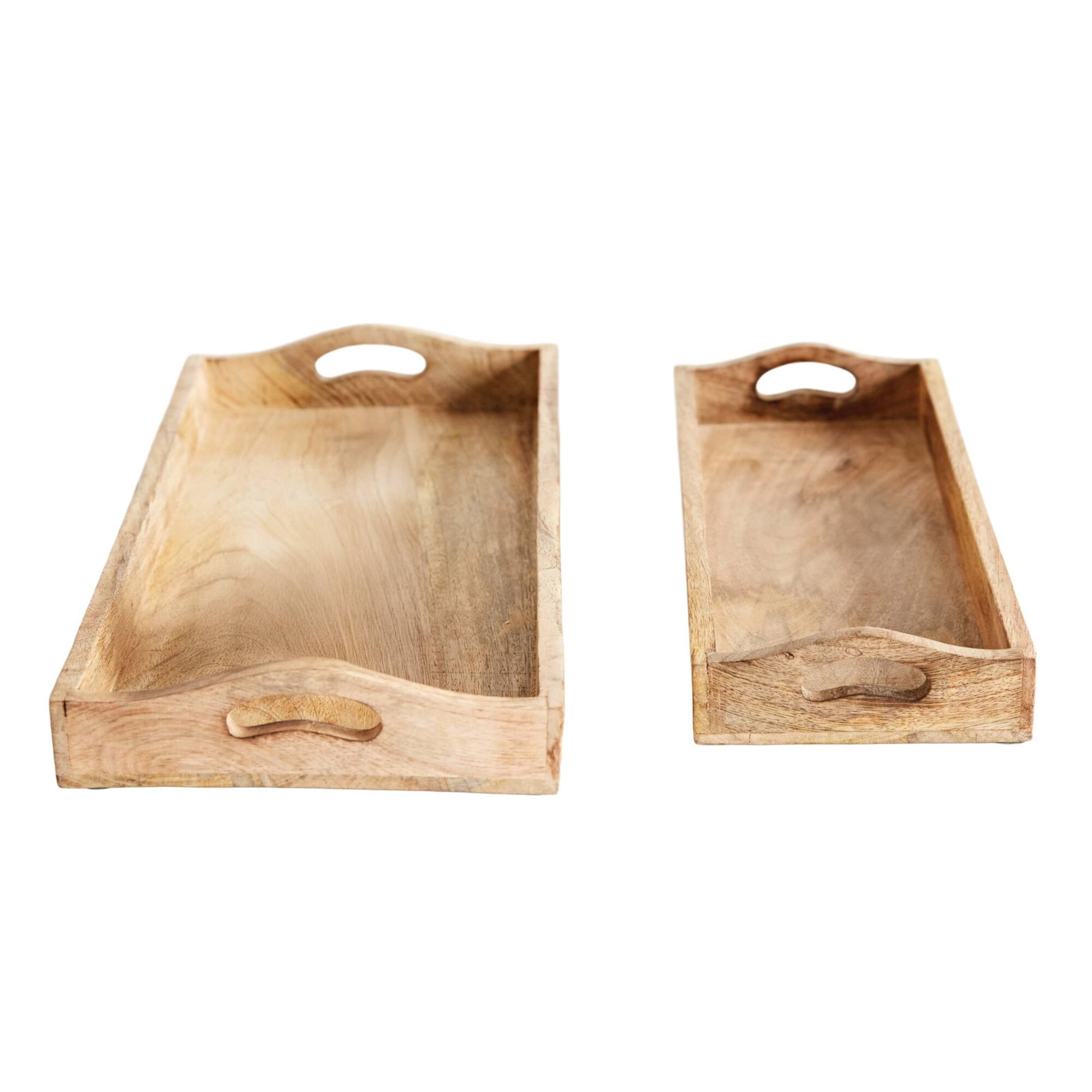 Hello Honey® Rectangle Mango Wood Trays Set